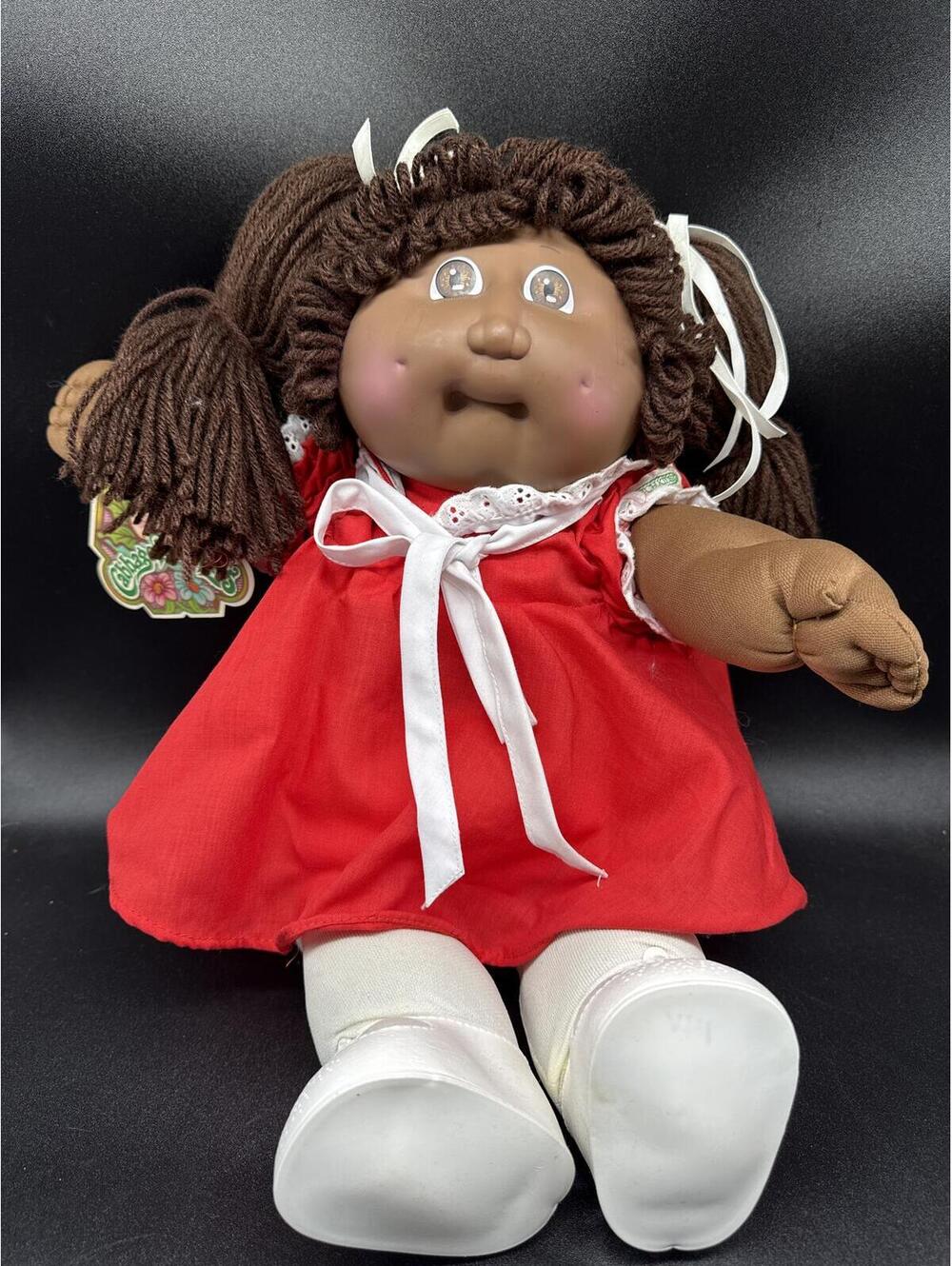 Black Cabbage Patch Doll with pigtails Coleco 1983